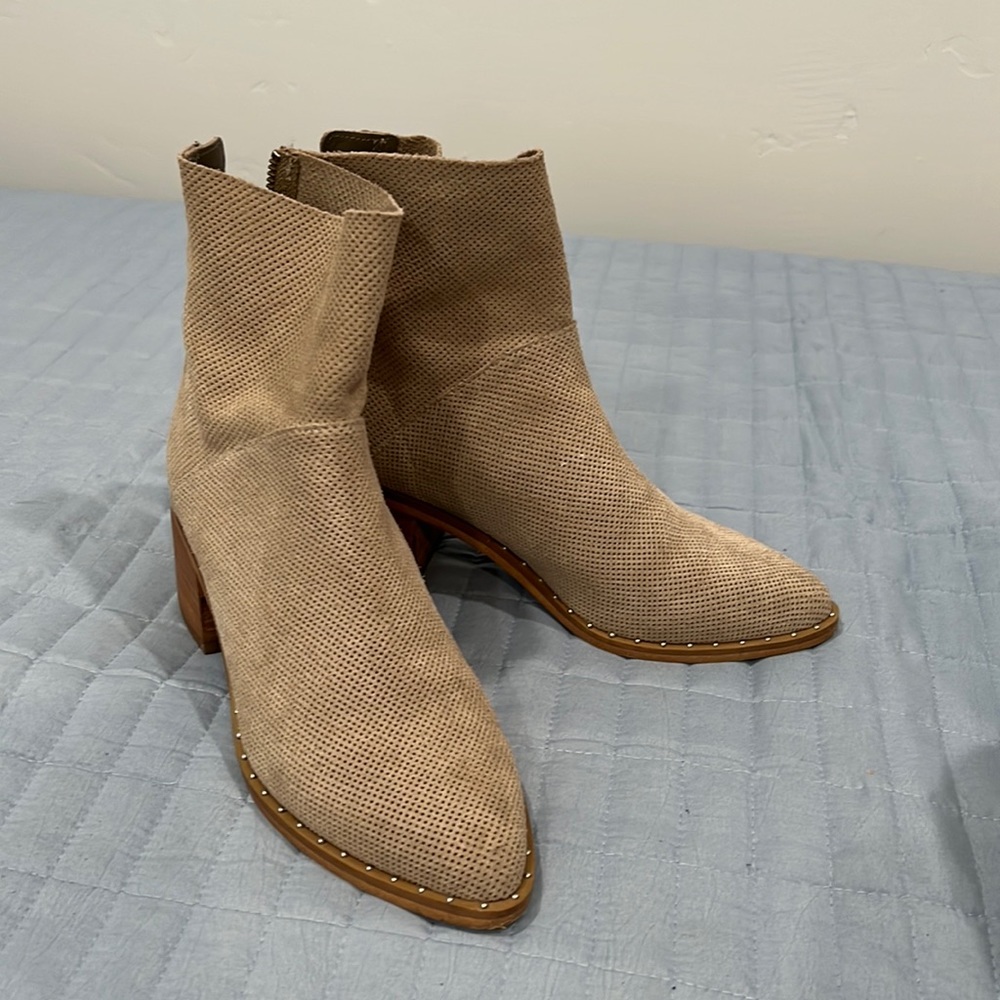Beige ankle booties
